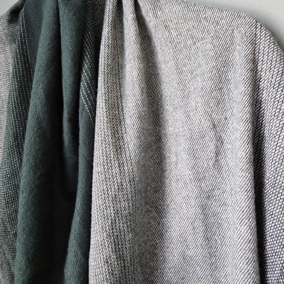 Blue and Green Dyed Gradient Linen 100% Polyester Scarf - Picture 10 of 14